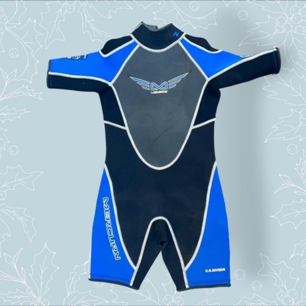Mercury Wet Suit Unisex Small Blue U.S. Diving 3/2 Titanium Ocean Outdoor Sports